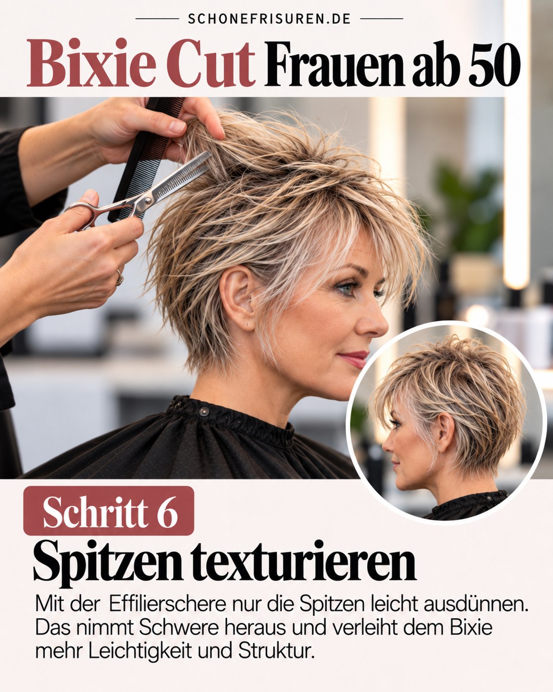 Bixie Cut Frauen ab 50 mit texturierten Spitzen für mehr Leichtigkeit
