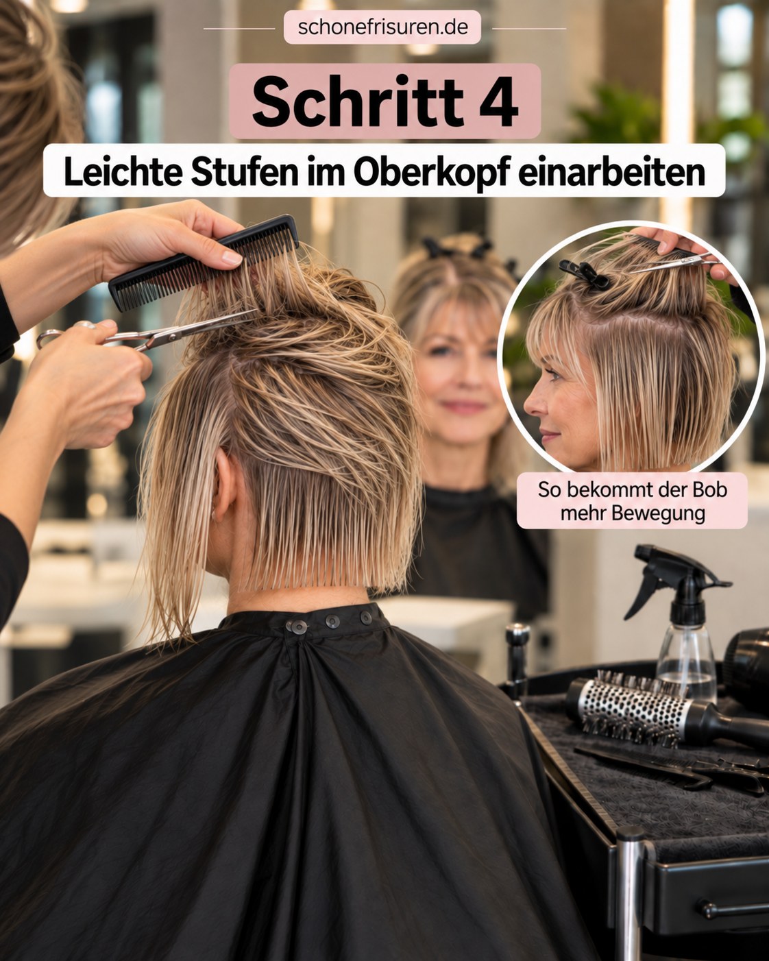 Bob Frisuren mit Pony ab 50 mit leichten Stufen für mehr Bewegung