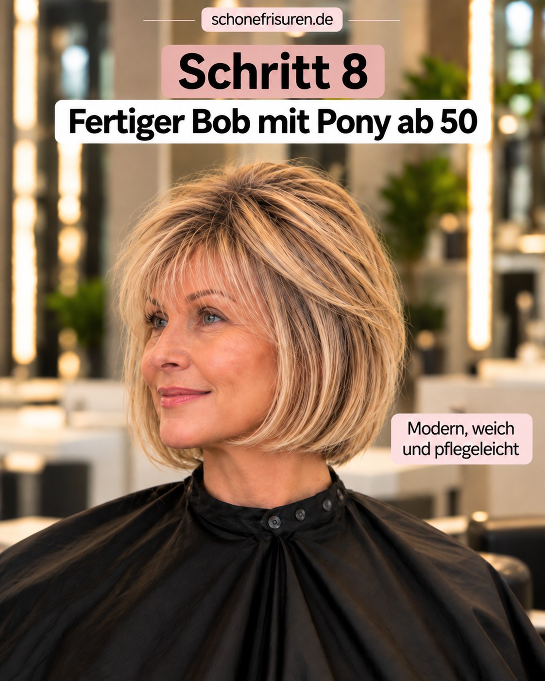 Bob Frisuren mit Pony ab 50 als fertiger moderner Bob-Look