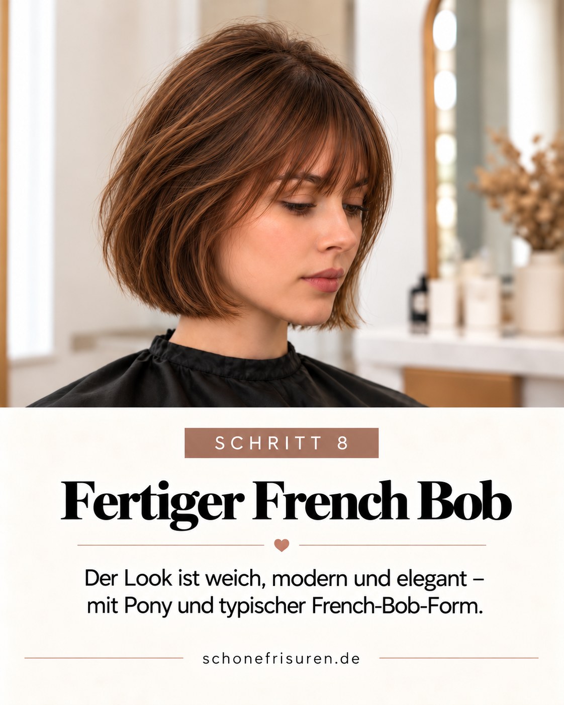 French Bob mit Pony fertiger eleganter Bob mit weichem Fall