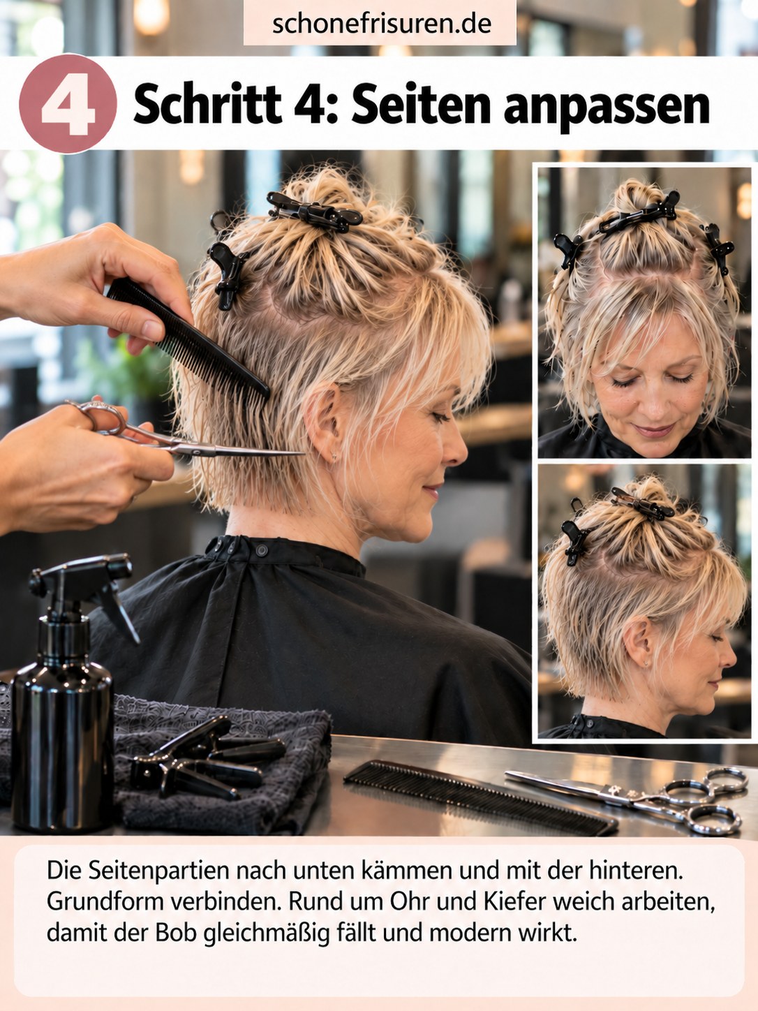 Kurzer Shaggy Bob mit angepassten Seiten und weicher Kontur