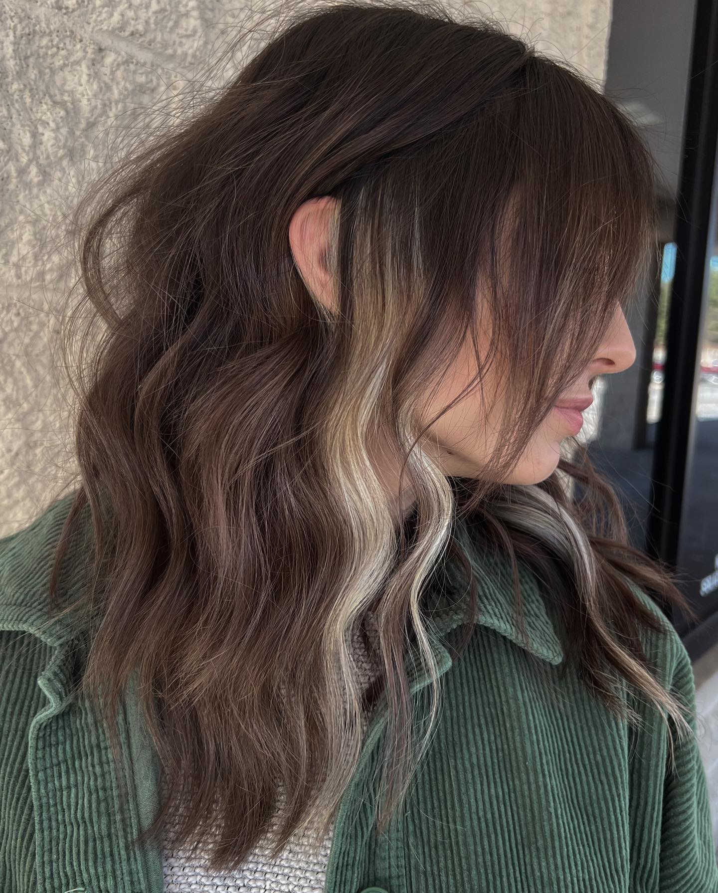 braune haare mit blonden highlights