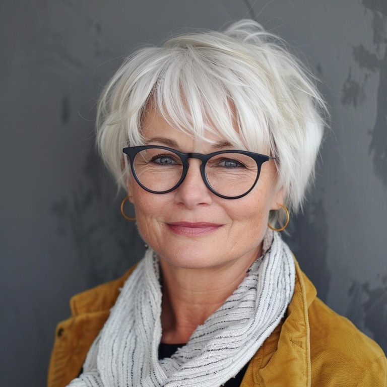 35 Elegante Frisuren für Frauen ab 70 mit Brille