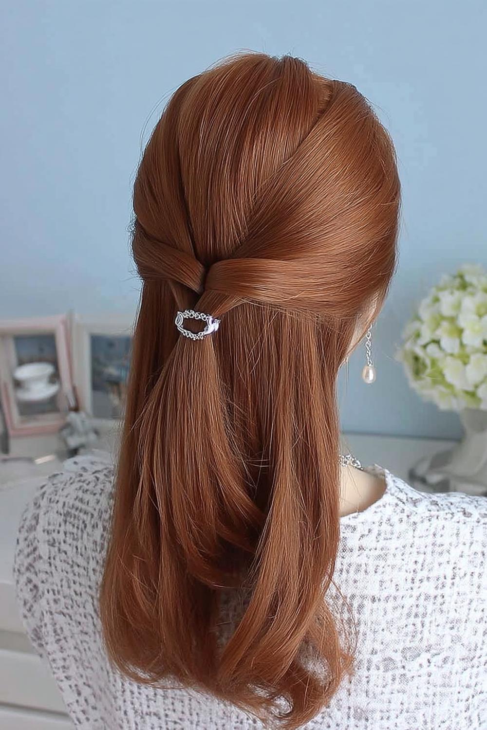 Schulgerechte Perlenhaarband Frisur