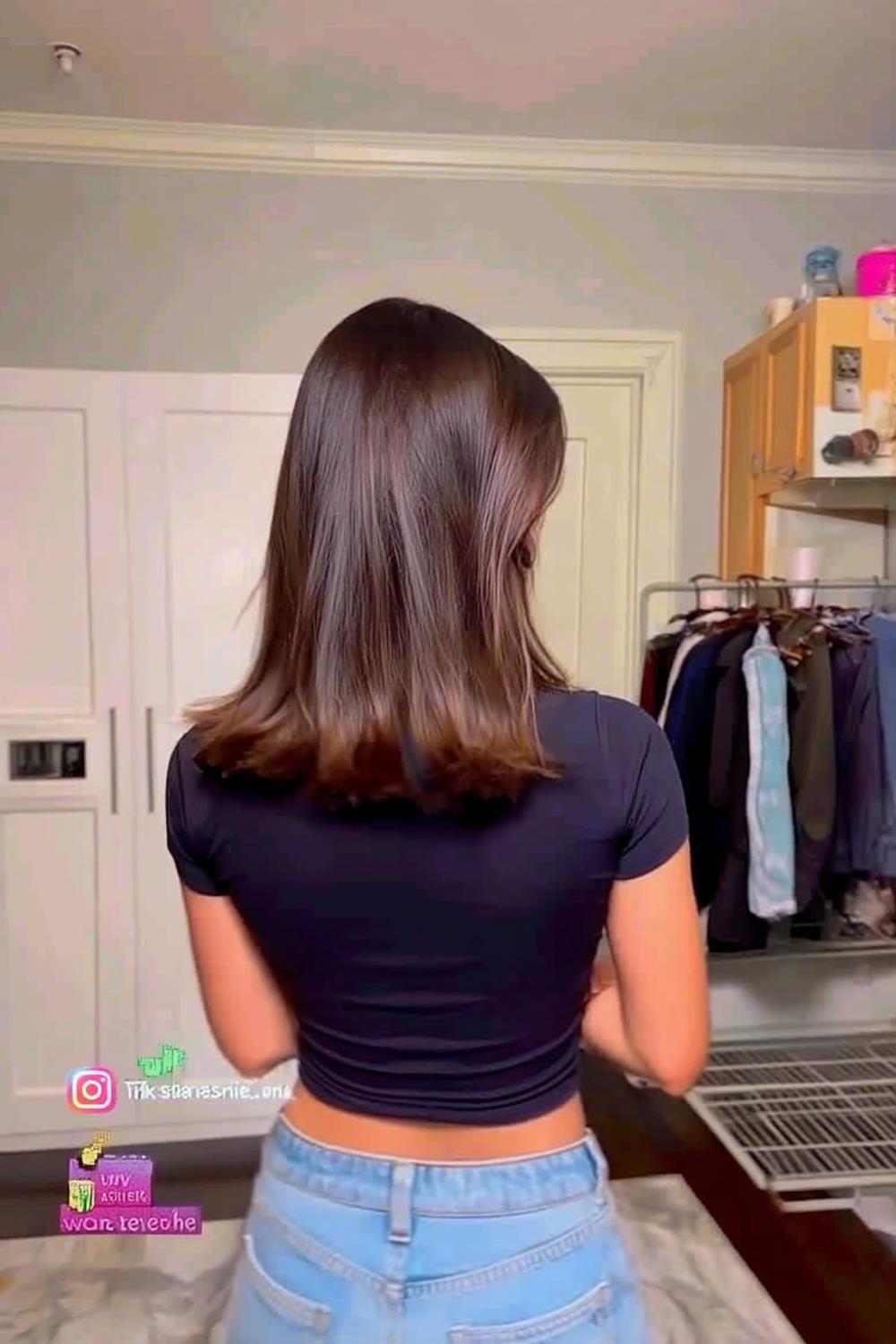 Glatter Bob mit Seitenscheitel