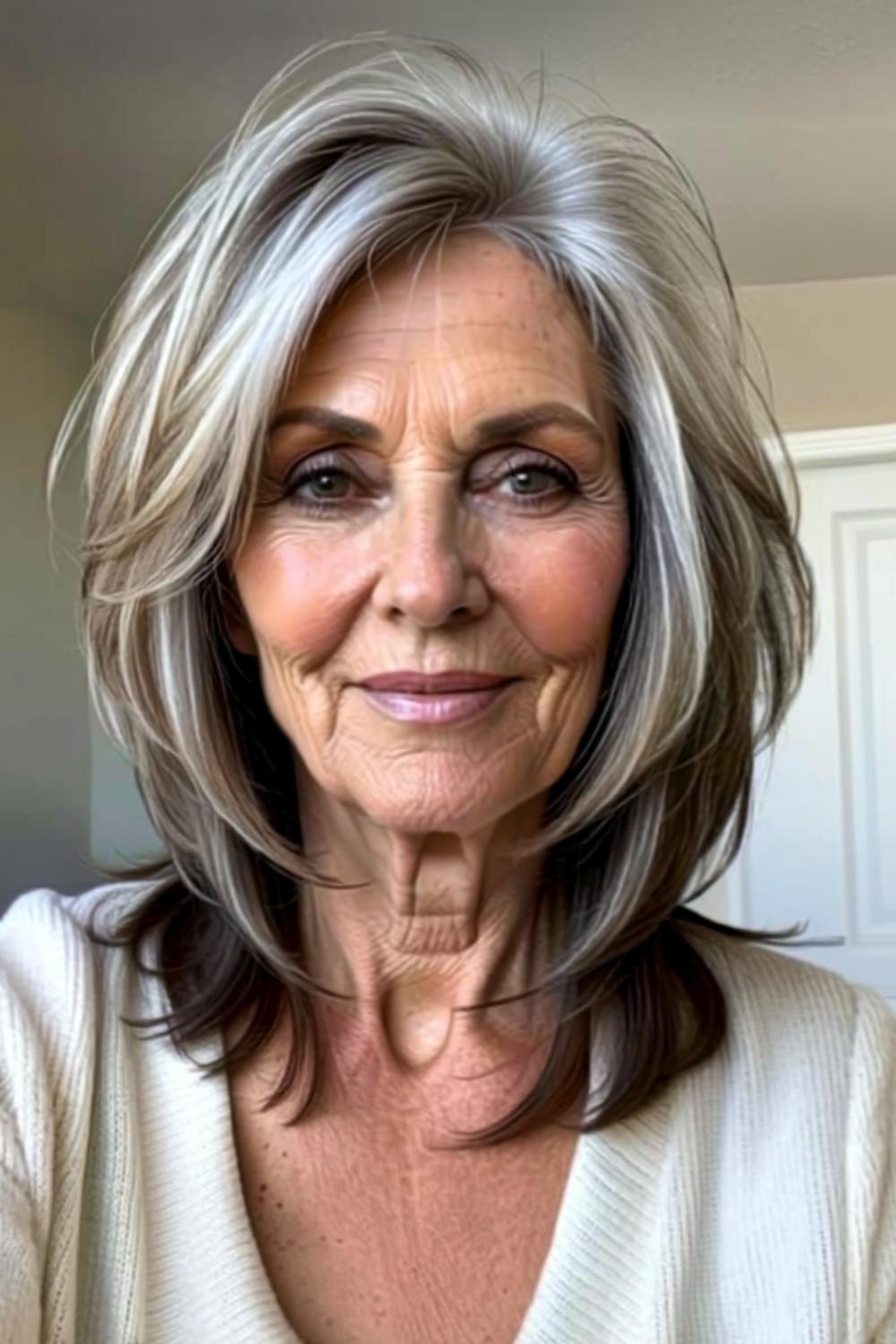 Voluminöser Bob mit Strähnchen