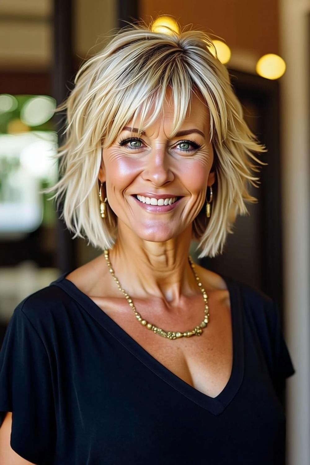 Texturierter Blonde Bob