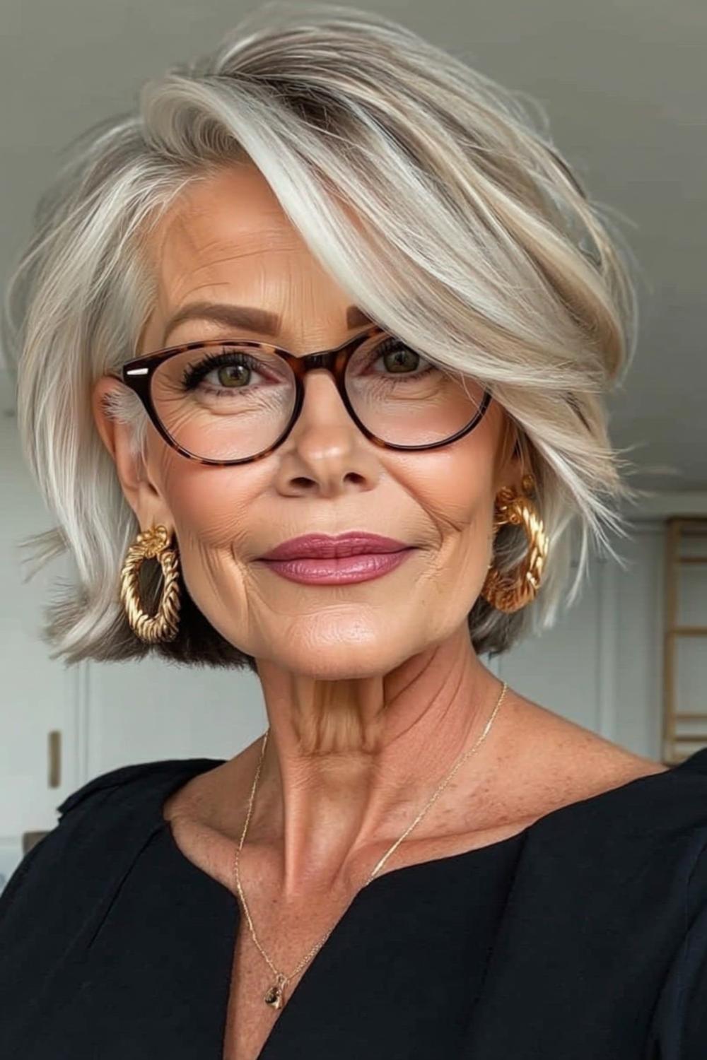 Kurzer Bob für runde Gesichter