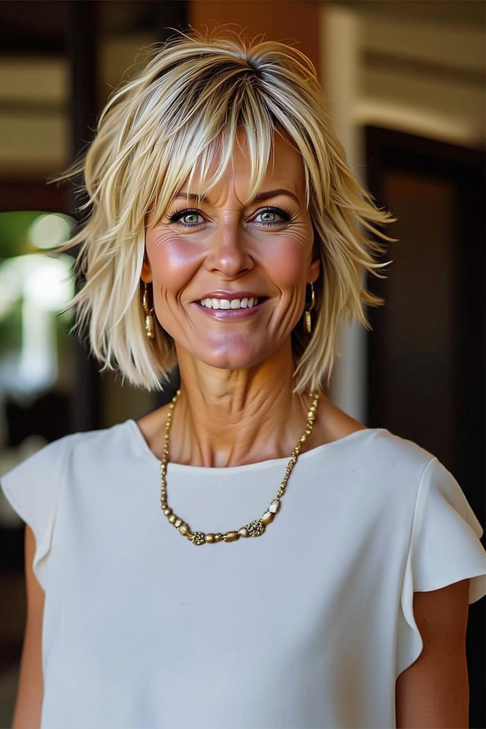 Strukturierter Bob für dickes Haar