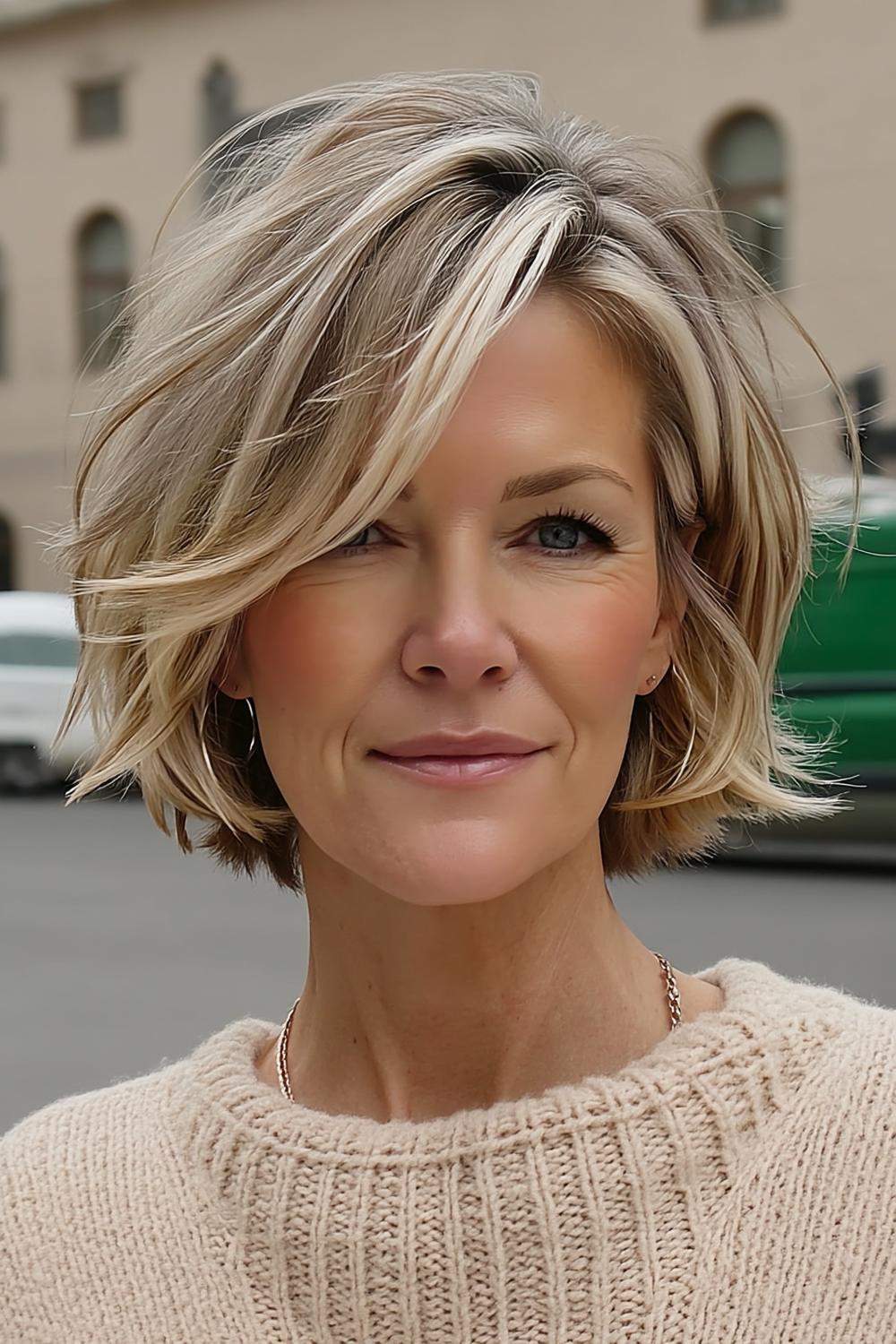 Asymmetrischer Bob für eckige Gesichter