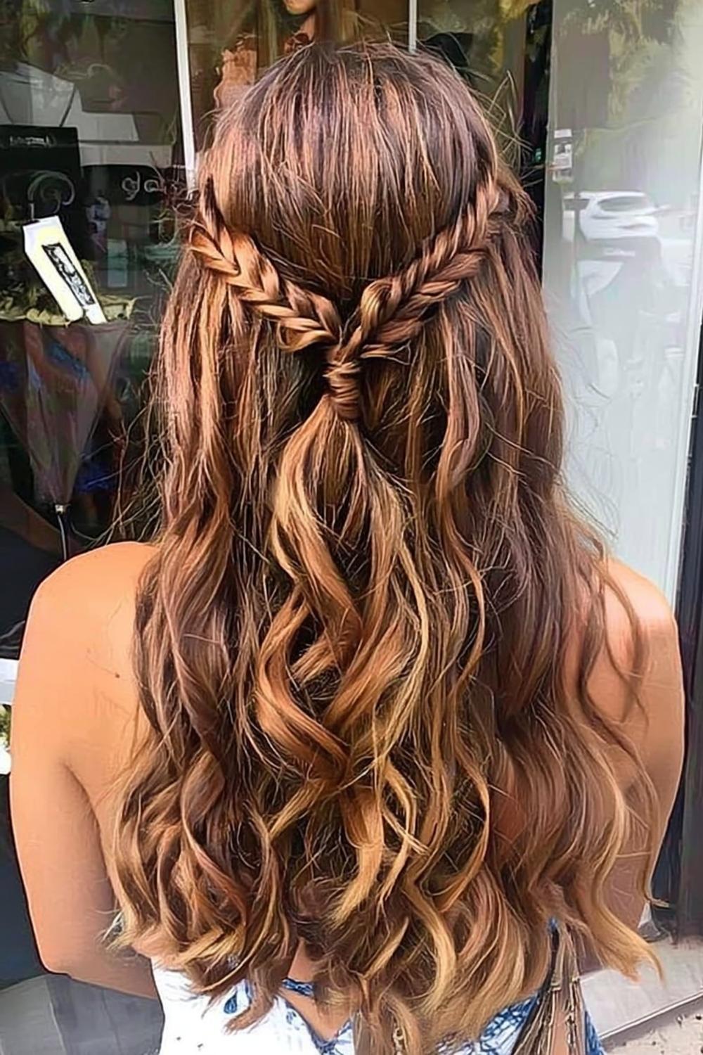 Bohemian Zöpfe mit Locken