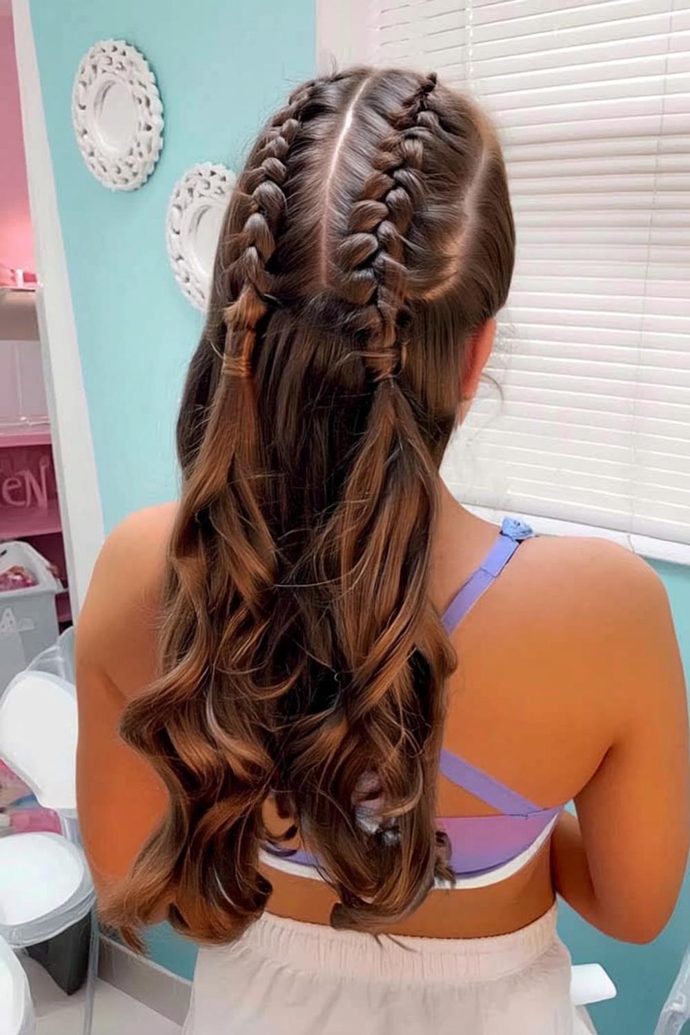 Doppel-Zopf mit französischer Technik