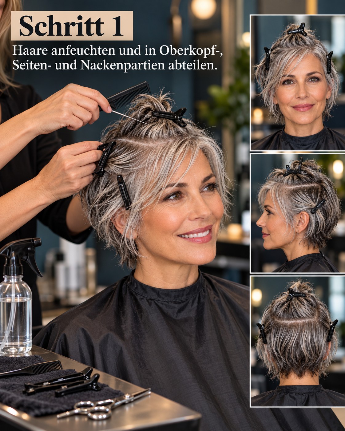 Bixie Cut Graues Haar – Schritt Für Schritt Zum Luftigen