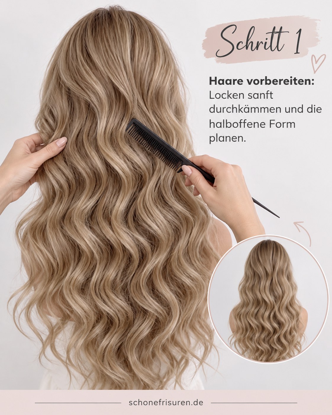Halboffene Frisur Mit Locken Und Geflochtenen Blüten