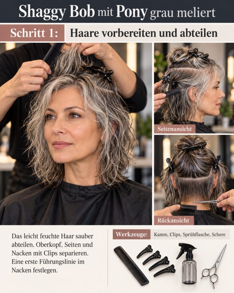 Shaggy Bob Mit Pony Grau Meliert – Schritt Für Schritt Zum
